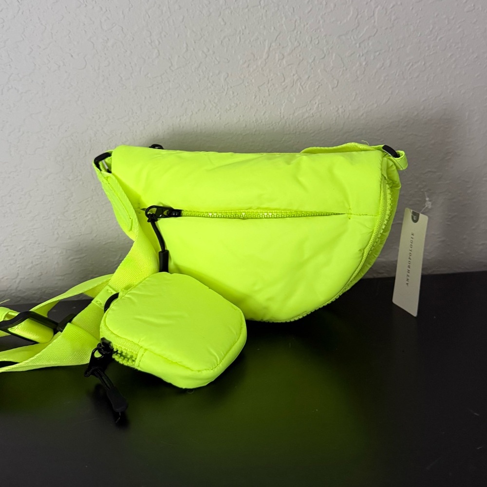 Anthropologie Crossbody Bag Neon Green/Yellow